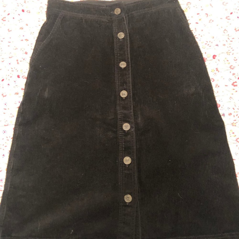 Black Corduroy Gap Skirt